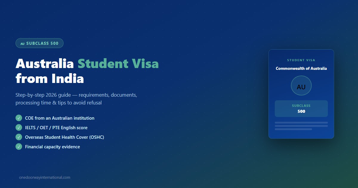 Indian student holding Australian student visa documents representing subclass 500 application