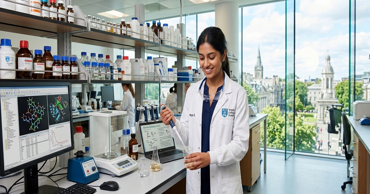 Pharmacy student in lab